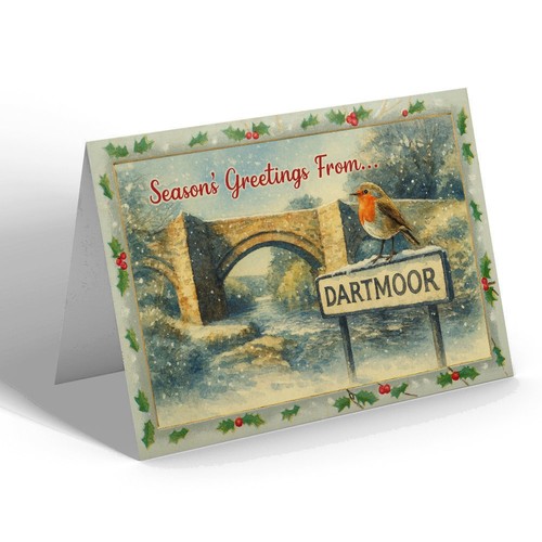 Xmas notelet dartmoor - xmas,