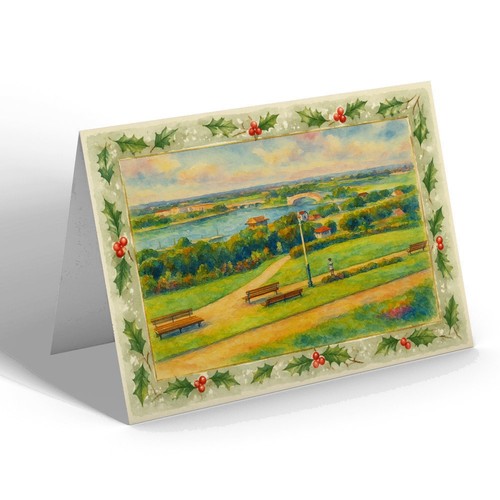 Xmas notelet new bridge - xmas, &