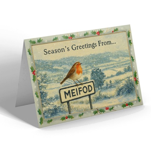 Christmas card meifod - christmas,